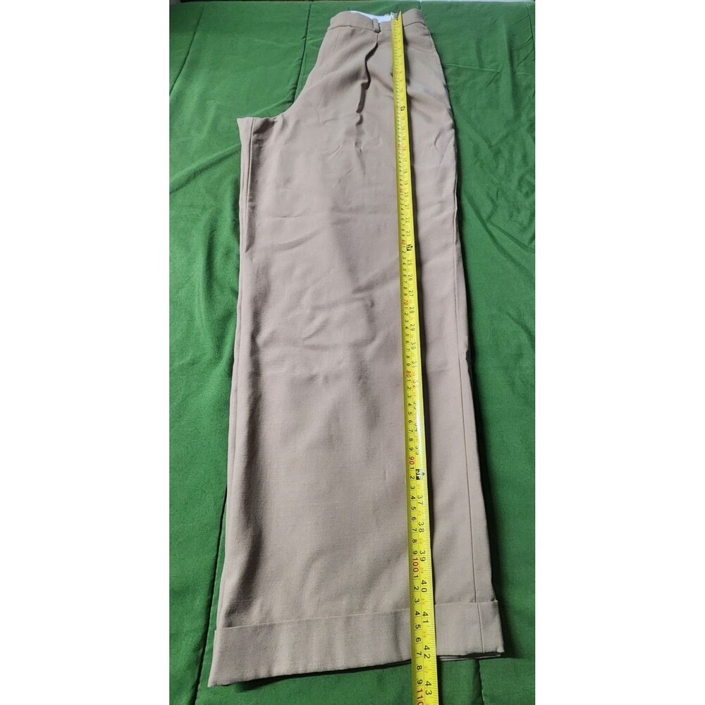 Vintage Ralph Lauren Baggy Wide Cuffed Legs Women's Pants Beige Size 10 - Picture 13 of 16